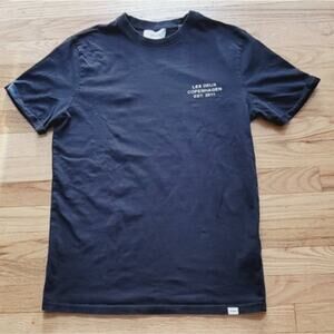 LES DEUX MENS BLACK SHIRT COPENHAGEN EST 2011 SZ S